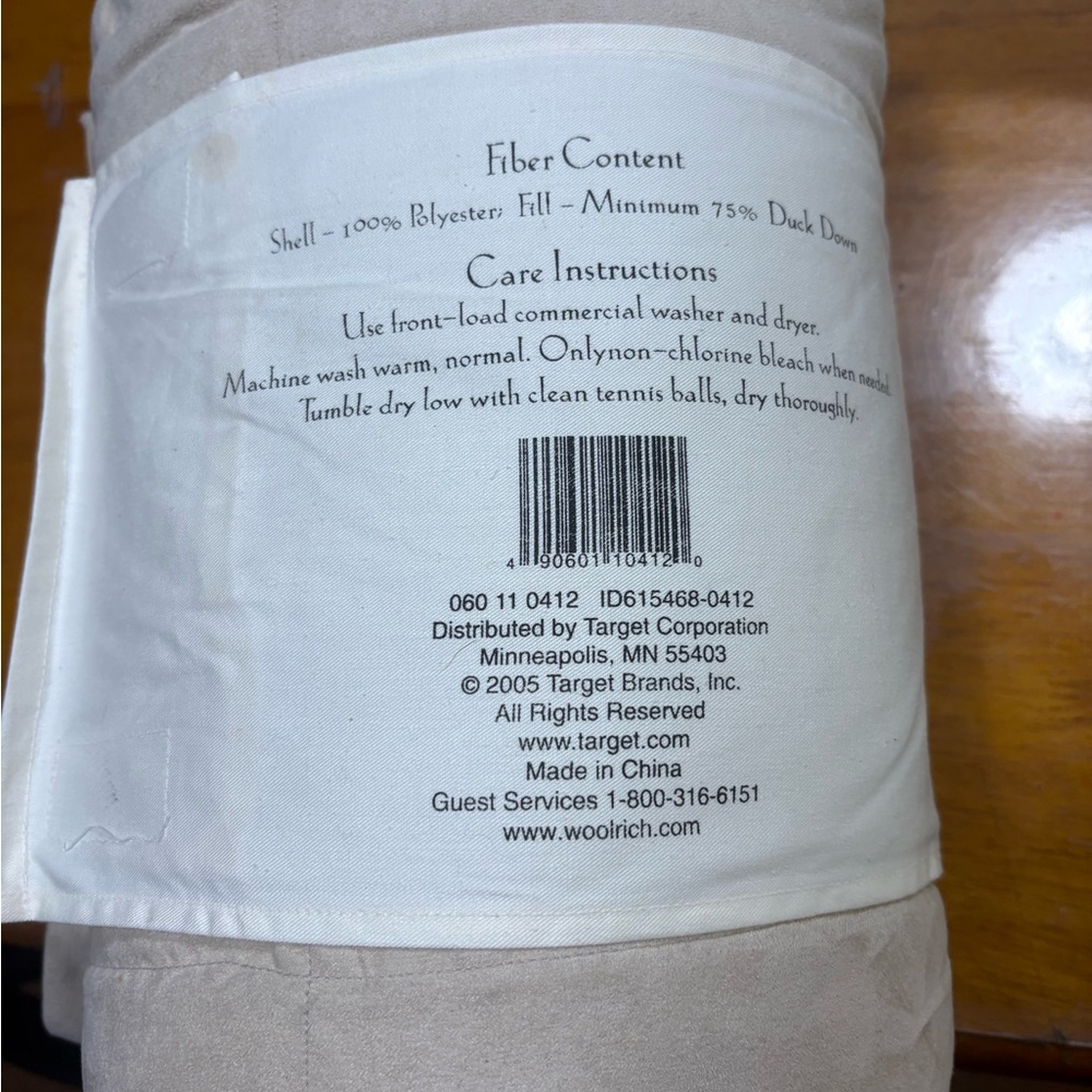 Woolrich Home Faux Suede Down Throw 50 in x 70 beige - Picture 7 of 7